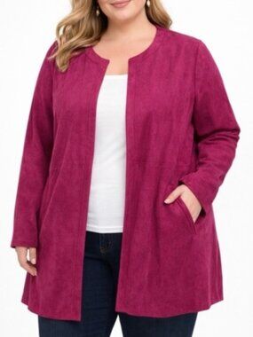 CHICO'S open front faux suede jacket (3/US16-18)